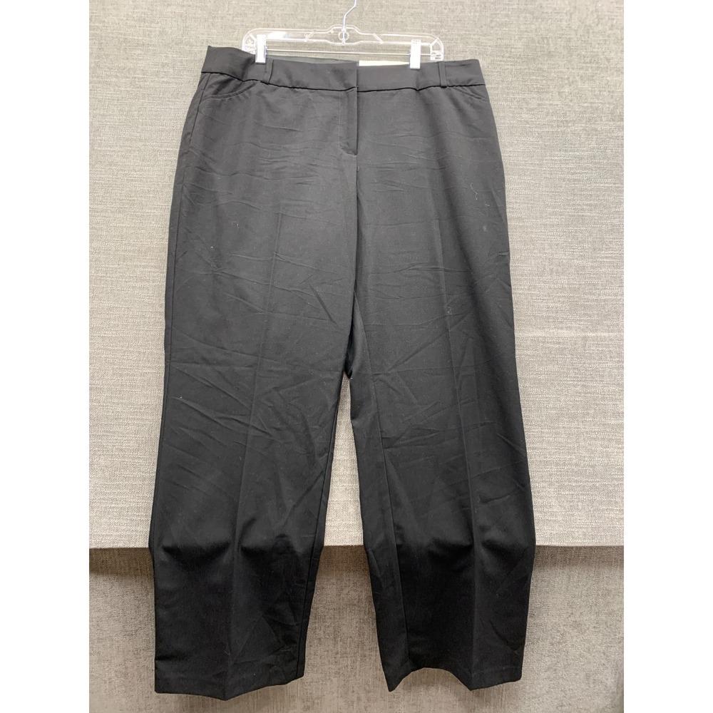 Cato Cropped Trouser Pants Womens 16W Black Stretch Curvy Fit High Rise Office